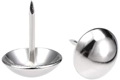 DSGOZ Chiodi for tappezzeria, 100 Pezzi, Chiodi for tappezzeria, Testa da 16 mm, in Acciaio Inox, Rotondi, perni a Pressione