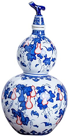 Japanese ceramic sake cup, vintage sake pot Ceramic wine jug Porcelain wine bottle Japanese sake cup wine jug Ceramic gourd wine jug Wine sake cup Outdoor decoration Home wine rack(26x12.5cm)