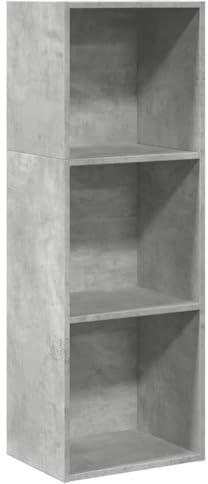 vidaXL Bücherregal Betongrau 40x30x114 cm Holzwerkstoff | Jede Menge Platz, um deine Sachen zu verstauen, Robuste Konstruktion für den täglichen Gebrauch, Passt fast überall hin