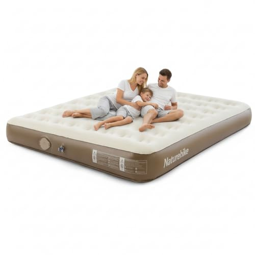 Naturehike Materasso Gonfiabile per 3 Persone | 200x180x25 cm, 450 kg, Pompa Elettrica Ricaricabile, Letto Autogonfiabile di Alta Qualità per Campeggio e Uso Domestico