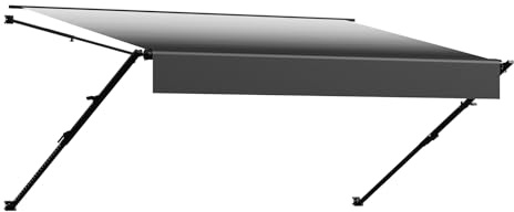 VEVOR Manual RV Awning Complete Kit, 18' Retractable Awning with Aluminum Alloy Frame, Outdoor Trailer Awning, Fit for Most RVs(Black Fade)