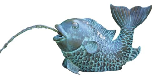 Generisch Bronze-Skulptur Wasserspeier Fisch | groß | Fontaine | 35x16x23cm | Tierfigur aus Bronze handgefertigt