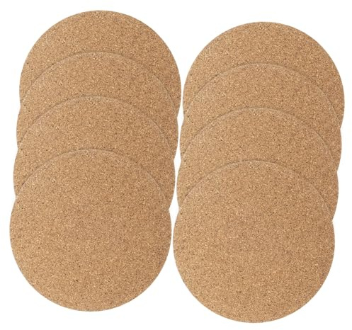 Abaodam 8pièces Dessous De Plat Liège pour Plantes sous-Verres Circulaires pour Pots De Fleurs Dessous De Plat Isolants pour Plantes Intérieur