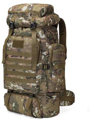 CINGHI LUSSO Sac à dos de randonnée 80l hommes et femmes militaire tactique sac à dos imperméable molle sac de jour Camping randonnée en plein air survie sac à dos (CP)