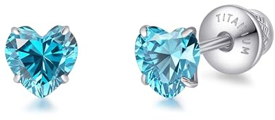 limerencia G23 Orecchini Titanio con Retro a Vite, Orecchini Anallergici Donna Uomo con Zircone Cubica Nichel Free per Orecchie Sensibili