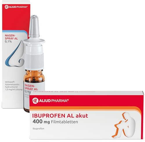 ALIUD PHARMA Set für die Erkältungszeit: IBUPROFEN AL akut 400 mg Schmerzmittel (20 Stück) und NASENSPRAY AL 0,1% (10 ml)