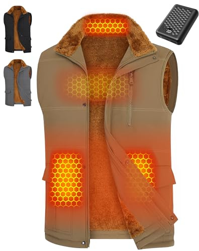 Men Heated Vest Battery Pack Included Rechargeable Hat Gloves Army Jacket Apparel Tactical Gear Military Accessories Socks Mittens Ear Hand Warmer Muff Hunting Essential Camo Coat Gadget Equipment