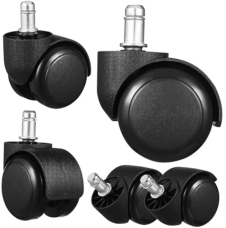 Veemoon 5pcs Office Chair Caster Wheels Heavy Duty Replacement Swivel Casters for Hardwood Carpet Tile Floors Low Noise Wear Resistant Safe Reliable Design