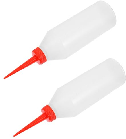 Veemoon 2pcs Sewing Machine Oil Bottles 500ml Plastic Oil Dispenser Red Needle Tips Applicator for Embroidery Machine and Craft Glue Lubrication