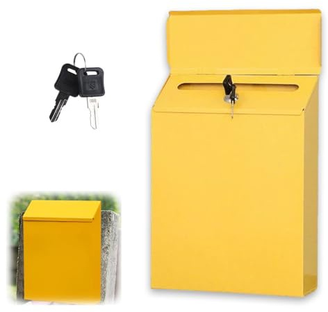 Petite boîte aux lettres murale décorative avec serrure et 2 clés, art en fer rustique pour la maison, le jardin, le bureau et l'extérieur