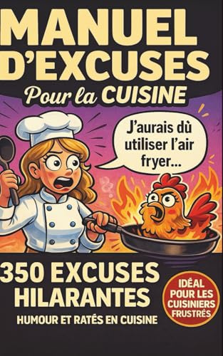 MANUEL D'EXCUSES EN CUISINE: 350 EXCUSES VRAIMENT IMPARABLES POUR CHAQUE PLAT RATÉ POUR TOUJOURS SAUVER LA FACE - HUMOUR GARANTI À S'OFFRIR OU À OFFRIR