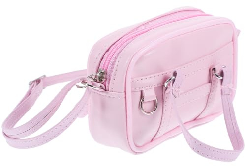 HONITANO Mini Handhållen Dockväska Dekorativ Miniatyr Crossbody Väska för DIY Docktillbehör Rosa Docka Leksak Accessoar