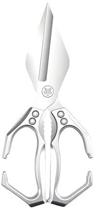 qixeuoa Tijeras De Cocina | Tijeras Para Carne Robustas Con Mango Ergonomico - Utensilios Culinarios De Acero Inoxidable Para Cortar Huesos Pescado Carne Pollo Mariscos Verduras