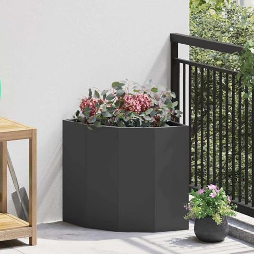 Swpsd Corner Planter Black 45 x 45 x 50 cm Steel flowerpot Model883668