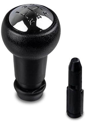 Suysion Pommeau de Levier de Vitesse 5 Vitesses avec Adaptateur, Compatible avec Peugeot 106 107 206 207 306 307 308 407 408 508 3008 et Citroën C2 C3 C4 Picasso, Pommeau de Vitesse Manuel Noir