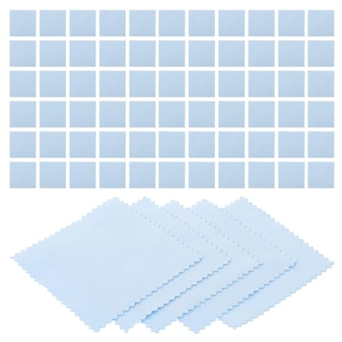 EXCEART 50 Pièces Chiffon de Polissage pour Bijoux en Tissu Suédé 8x8cm, Portable Enlever le Ternissement des Montres L'argenté en Voyage ou Boîte à Bijoux