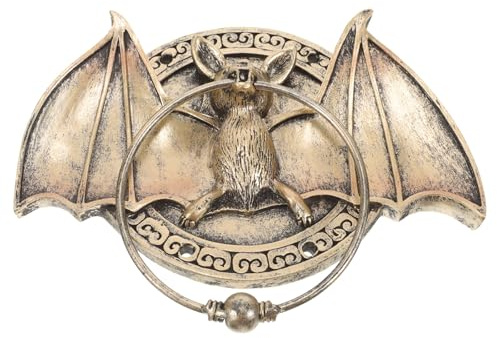 FELTECHELECTR Door Knocker Bat Shape Resin Antique Front Door Knocker Property Aesthetic Enhancement