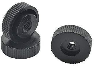 10x Rändelmutter M4 Schwarz Kunststoff PA 6.6 Abstandsmutter d.15mm H.6mm Distansmutter mit Innengewinde u. Steg