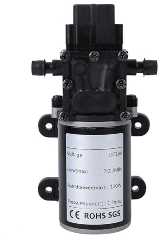 Agatige Pompe à Membrane, Pompe à Eau Haute Pression, Pompe à Eau Auto-Amorçante, Pompe a Eau Camping Car, Pompe à Membrane Pour Camping-Cars, Bateaux, Caravanes et Jardins (18V)