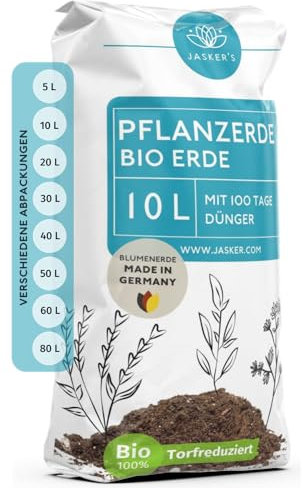 Bio Pflanzerde 10 L - Erde für Pflanzen, Bäume, Stauden & Sträucher mit 40% weniger Torf - Universalerde - Gartenerde - Erde Garten - Erde für Bäume, Stauden & Sträucher - Pflanzenerde
