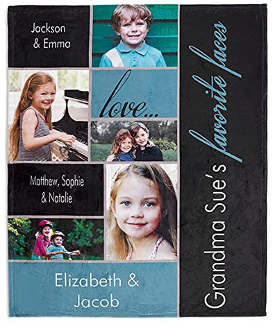 Decke Selbst Gestalten Bedrucken Lassen Kuscheldecke Personalisierte Geschenk für Freunde Familie Geburtstag Weihnachten Fotodecke mit Eigenem Foto Name Super Weich, Benutzerdefinierte (75X100cm)