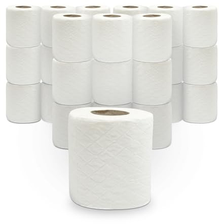 RelianceUK 72 Toilet Rolls Bulk Buy | 2Ply Embossed Toilet Paper | White Quilted Bathroom Tissues | Unbleached Toilet Roll | Flushable Loo Roll | Ideal Bulk Buy for Homes, Office, Restaurants