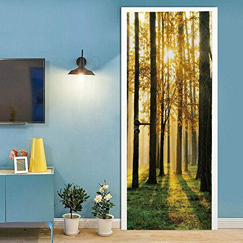 VIRANDA 3D Türtapete Selbstklebend TürPoster - Wald - Türaufkleber Fototapete Abziehen und Aufkleben Türfolie Tür Tapete Poster Stickers 77 x 200 cm