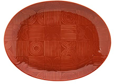 Maxwell & Williams DR0458 Platte oval, 36 x 27 cm – Serie Arc – Terracotta Keramik glatt in attraktiver Geschenkbox