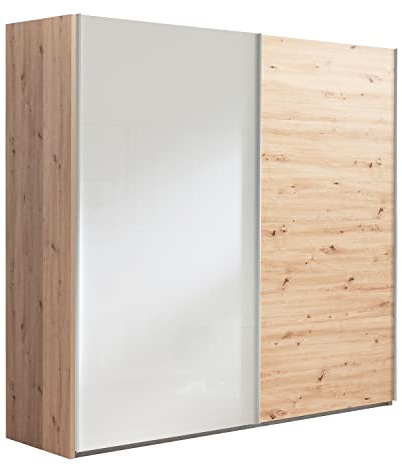Composad | Armadio della Linea SYSTEMA, Armadio a 2 Ante Scorrevoli, Camera da Letto, (LxAxP) 250x223x67 cm, Colore Rovere Oak Mielato e Bianco laccato, Made in Italy