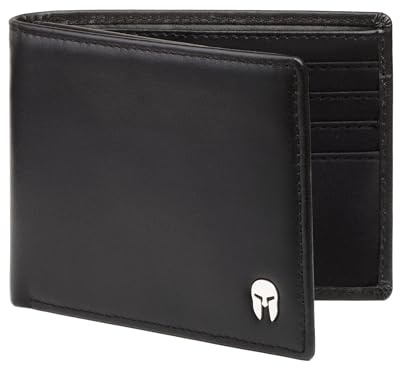 SPARTANO Portafoglio Uomo con Protezione RFID, 12 Slot per Carte Credito, 2 Scomparti Banconote, 4 Tasche interne - ZEUS (Senza Portamonete)