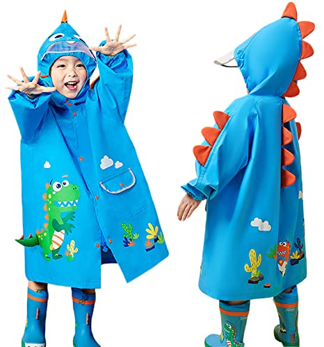 Kids Raincoat Boys Girls Toddler Rain Poncho Waterpoof Rain Jacket Children Cartoon Rainwear 6-8 Years