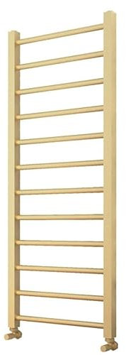 Greened House Pula Brushed Brass Heated Towel Rail Flat 500mm Wide 1200mm High Central Heating