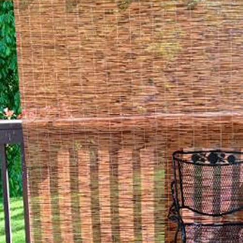 Bambus Rollo Ohne Bohren Schilf Vorhang Balkon Vorhang AußEn Wetterfest Retro Carbonization Natural Schilf Vorhang AußEnjalousien füR Fenster Terrasse Balkon Beschattung ( Size : 140*280cm/55*110in )