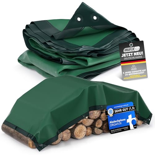 ORGAFLIX Premium Abdeckplane 1,5x6m wasserdicht & UV-beständig mit 5j. Garantie, Extrem reißfeste Plane mit 3-Fach verstärkten Ösen, Tarp, Gewebeplane vielseitig einsetzbar, Holz, Schutz, Camping