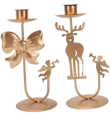 Garneck 2stücke Kerzenständer Retro Kerzenständer Aus Eisen Metall Kerzenhalter Dekorative Für Weihnachten Schlicht Und Elegant Für Heimdekoration