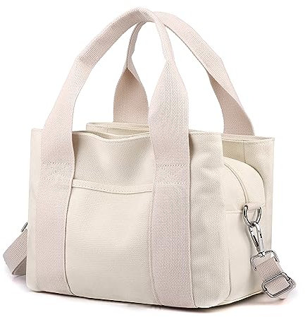 Wxnow Umhängetasche aus Segeltuch für Damen, Umhängetasche, Umhängetasche, Geldbörse, B-beige, One_Size