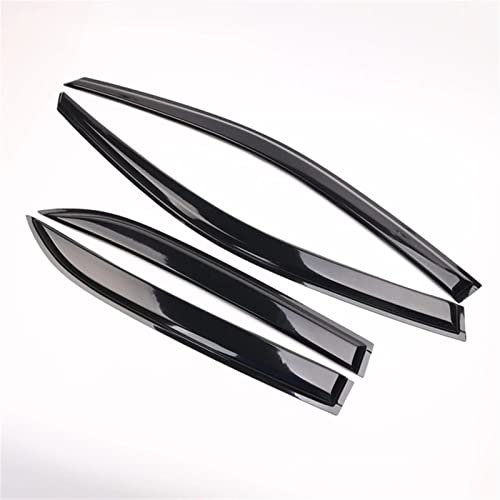 Windabweiser Für VW Für Golf 7 Mk7 2013 2014 2015 2016-2021 4X Auto Deflektoren Auto Seitenscheiben Regenblende Sun Smoke Guard Cover Auto Seitenfenster Visier Abweiser (Farbe : Bright Black)