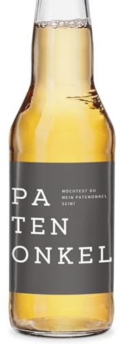 Flaschenetikett | Geschenk Hochzeit, Geburt | Trauzeuge, Trauzeugin, Patenonkel, Patentante, Brautjungfer (Patenonkel - dunkel)