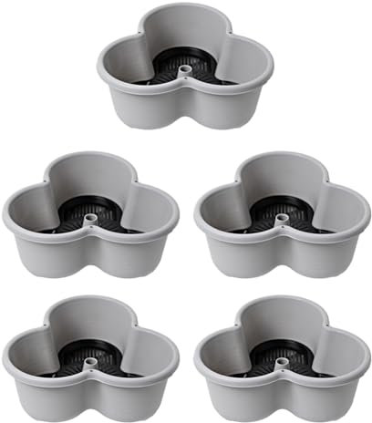 yomoe Macetas Apilables de Jardinería Vertical, para Fresas, Flores, Verduras, Macetas Tridimensionales (5 Piezas) Gris