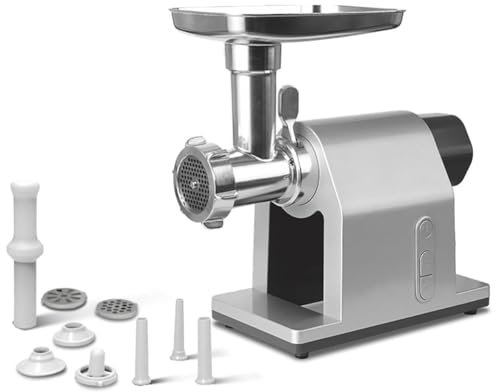 ZYJIX 2000W Meat Grinder Electric - Premium Sausage Maker, Food Grinder, Mincer Machine With 3 Cutting Plates - Includes Sausage Stuffer Tube Kit - Perfect Kitchen Appliance For Home Meat Stuffing