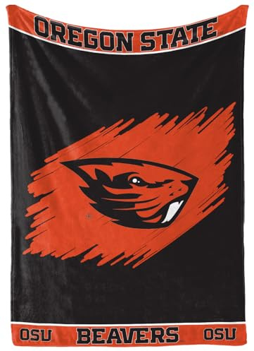 ShopInstaPets NCAA Officially Licensed Plush Blanket – Cozy, Machine Washable, Perfect for Pets & Home Use | 50 x 60 Throw (Oregon State Beavers)