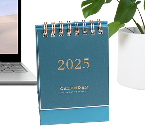 Tischkalender klein, Schreibtischkalender | Stehtischkalender | Tischkalender von 18 Monaten von Juli 2024 bis Dezember 2025, Dauerkalender für die
