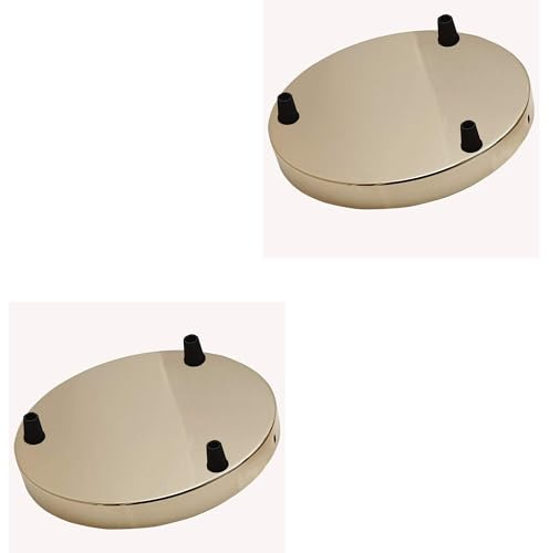 LEDSone Deckenrosette mit mehreren Steckdosen aus Messing, Mehrfach-Abhängung für Decken- oder Pendelleuchten | Industriebeleuchtung, Vintage-Dekor [Energieklasse A] (Französisches Gold - 2er-Pack)