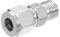 PATIKIL 1/4G x 8mm Raccordo a Compressione in Tubo d'Acciaio Inossidabile 304, Doppie Ferrule Raccordo a Compressione Adattatore Dritto Collegamento
