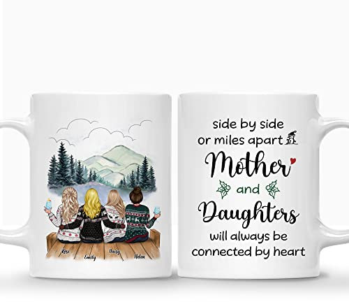 Personalisierbare Tasse – I Love You To The Moon And Back, 1 Tochter Mutter Geschenke, Geschenke für Mutter, beste Kaffeetassen für Mutter, individuelle Tasse für Mama.