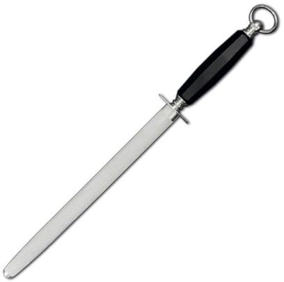 Acero Supra cromado ovalado 30 cm negro