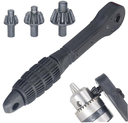 Drill Chuck Key, 2 in 1 Drill Press Chuck Key Wrench Plastic Dual Use Ratchet Spanner with 10/13/16mm Head
