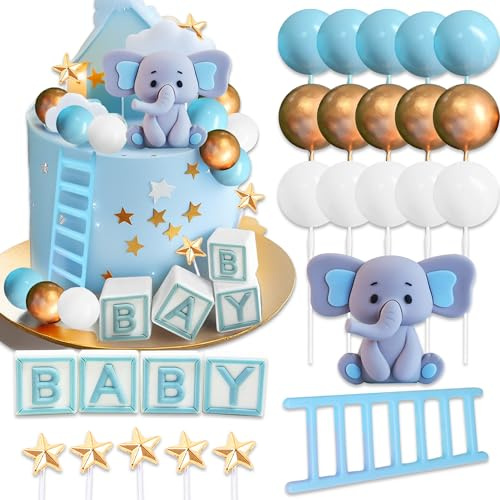 Elephant Cake Topper Balls Decoration Its a Boy Cake Decorations