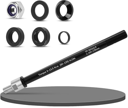 Rhyhome Steckachse Fahrradanhänger, M12 160-178 mm Steckachse, Fahrradanhänger Kupplung, Steckachse kompatibel mit den meisten Fahrradanhänger kupplungen (M12 x 1.5)