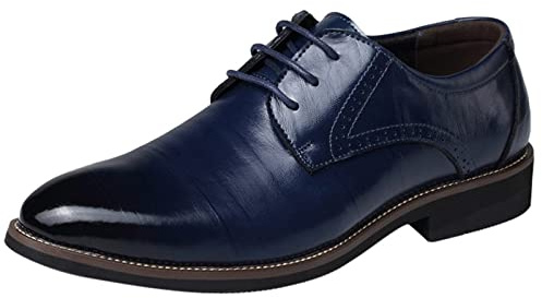 Scarpe da uomo con lacci per affari, ufficio, da sposa, Oxford, scarpe lucide, EU 39-48